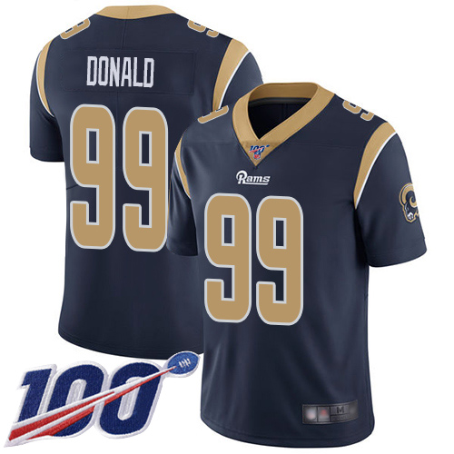 Los Angeles Rams Limited Navy Blue Men Aaron Donald Home Jersey NFL Football #99 100th Season Vapor Untouchable